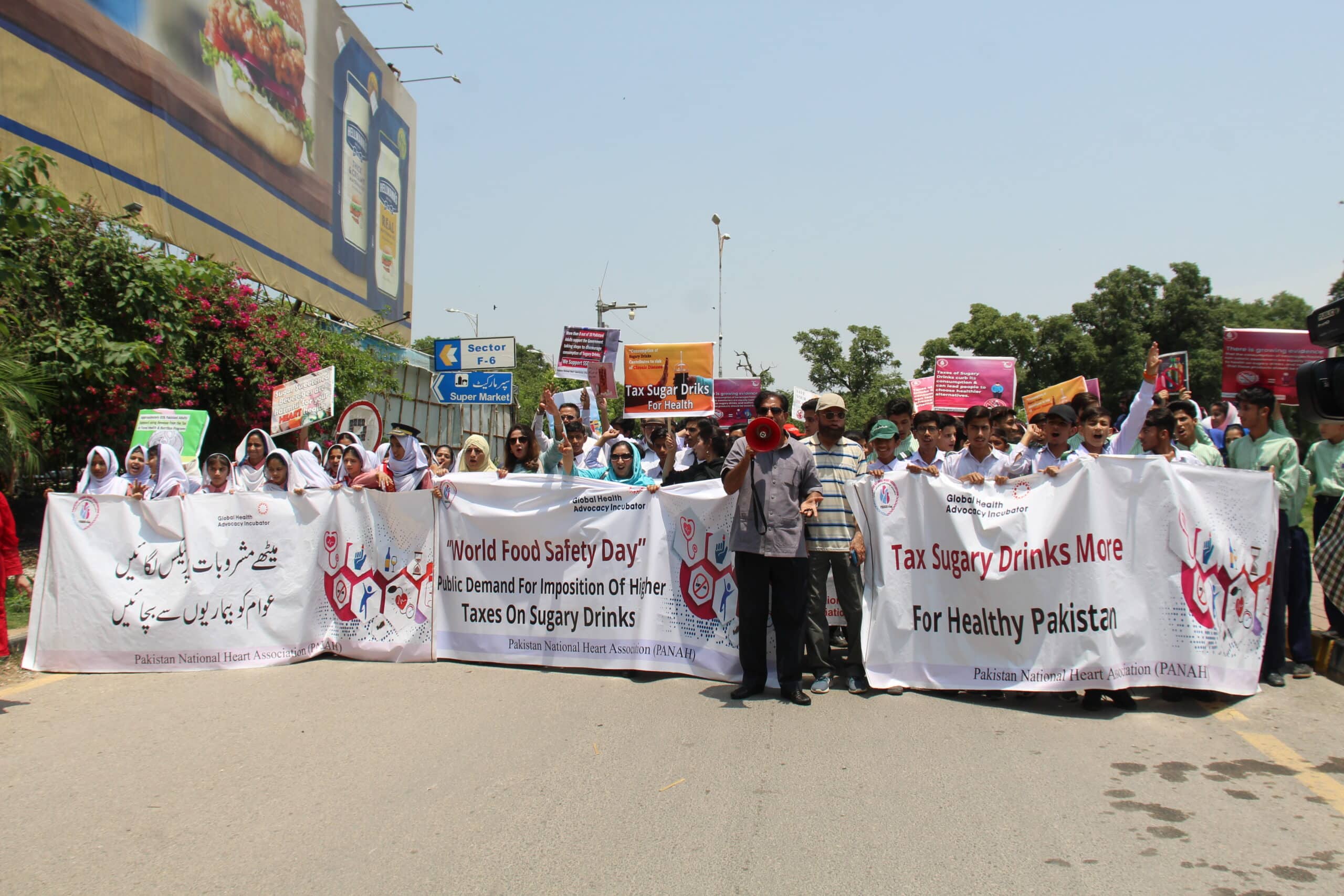 Panah Organized an Anti Sugrary walk on  World Food Safety Day”  Public Demand For imposition  Of higher Tax  On Sugary Drinks
